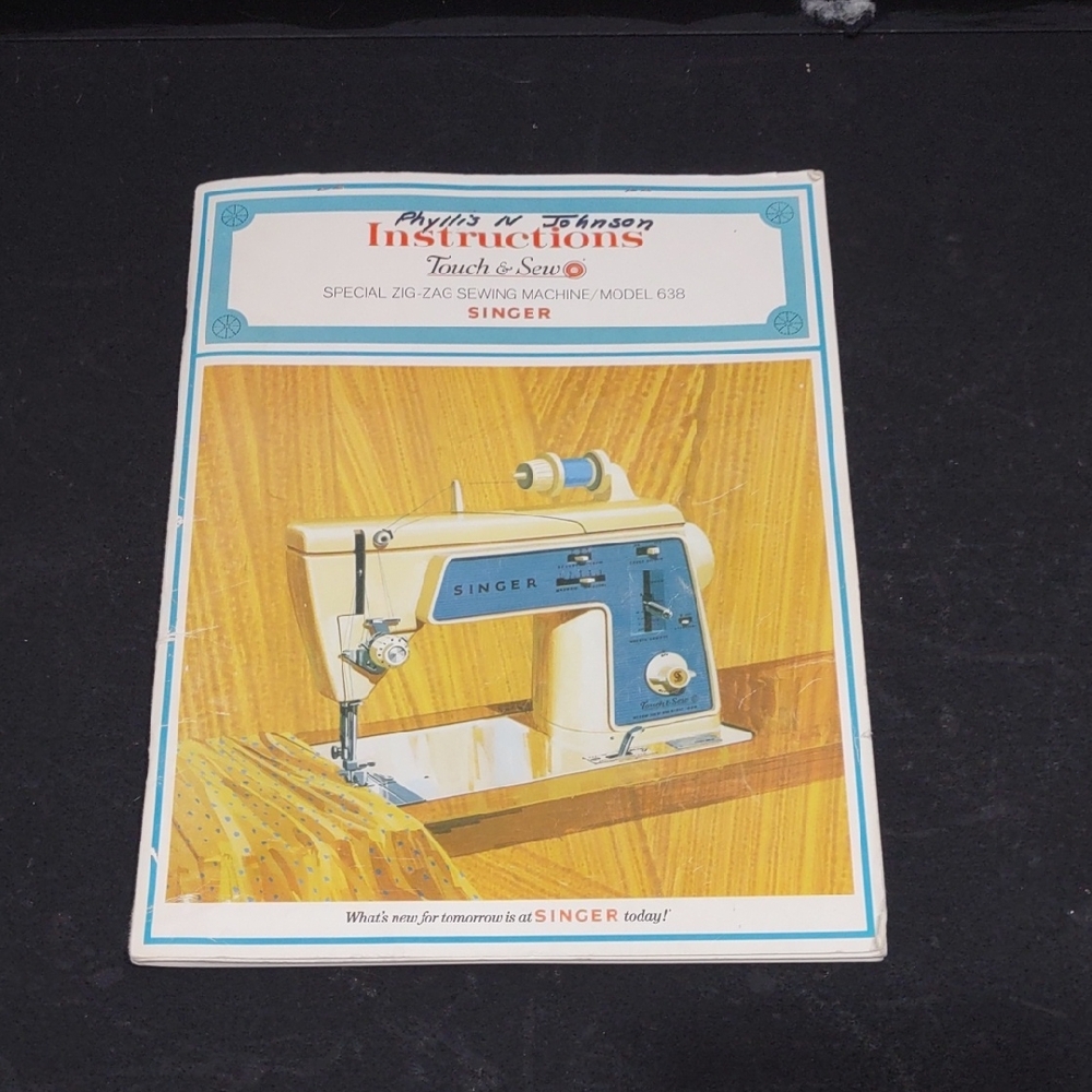 SLIGHTLY USED INSTRUCTIONS TOUCH AND SEW SPECIAL ZIG ZAG SEWING MACHINE MODEL638